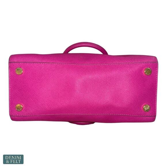Michael Kors Selma Large Saffiano Leather Satchel Tote Bag Fuchsia Pink - Picture 7 of 14